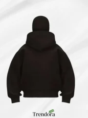 Unisex Maskeli Fermuarlı Hoodie – Baskıya Uygun Düz Şablon - Görsel 2