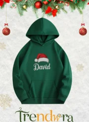 Unisex Personalized Name Santa Hat Hoodie - Image 4